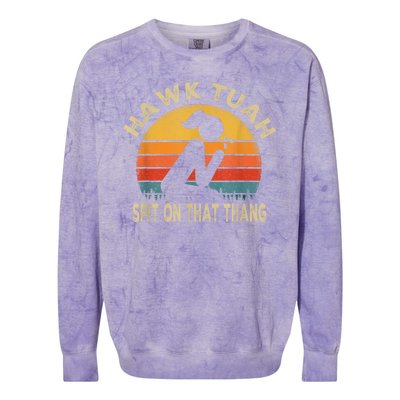 Hawk Tuah Hawk Tuah Spit On That Thang Funny Colorblast Crewneck Sweatshirt