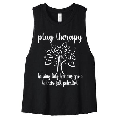 Helping Tiny Humans Play Therapist Play Therapy Women's Racerback Cropped Tank