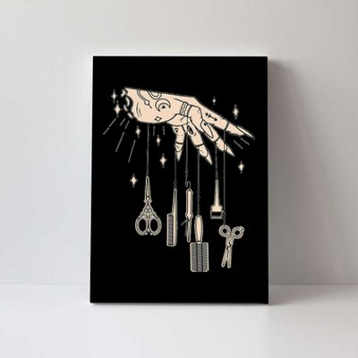 Hairstylist Tattooed Hairdresser Work Hair Salon Canvas