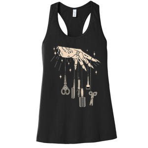 Hairstylist Tattooed Hairdresser Work Hair Salon Women's Racerback Tank