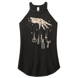 Hairstylist Tattooed Hairdresser Work Hair Salon Women's Perfect Tri Rocker Tank