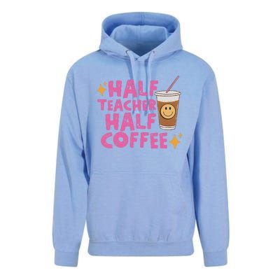 Half Teacher Half Coffee Teacher Coffee Teach Repeat Unisex Surf Hoodie