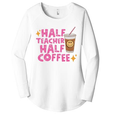 Half Teacher Half Coffee Teacher Coffee Teach Repeat Women's Perfect Tri Tunic Long Sleeve Shirt