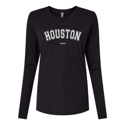 Houston Texas Womens Cotton Relaxed Long Sleeve T-Shirt