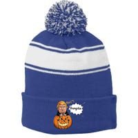 Halloween Trump Stripe Pom Pom Beanie