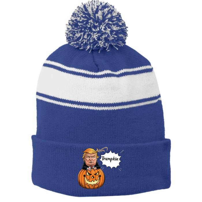 Halloween Trump Stripe Pom Pom Beanie