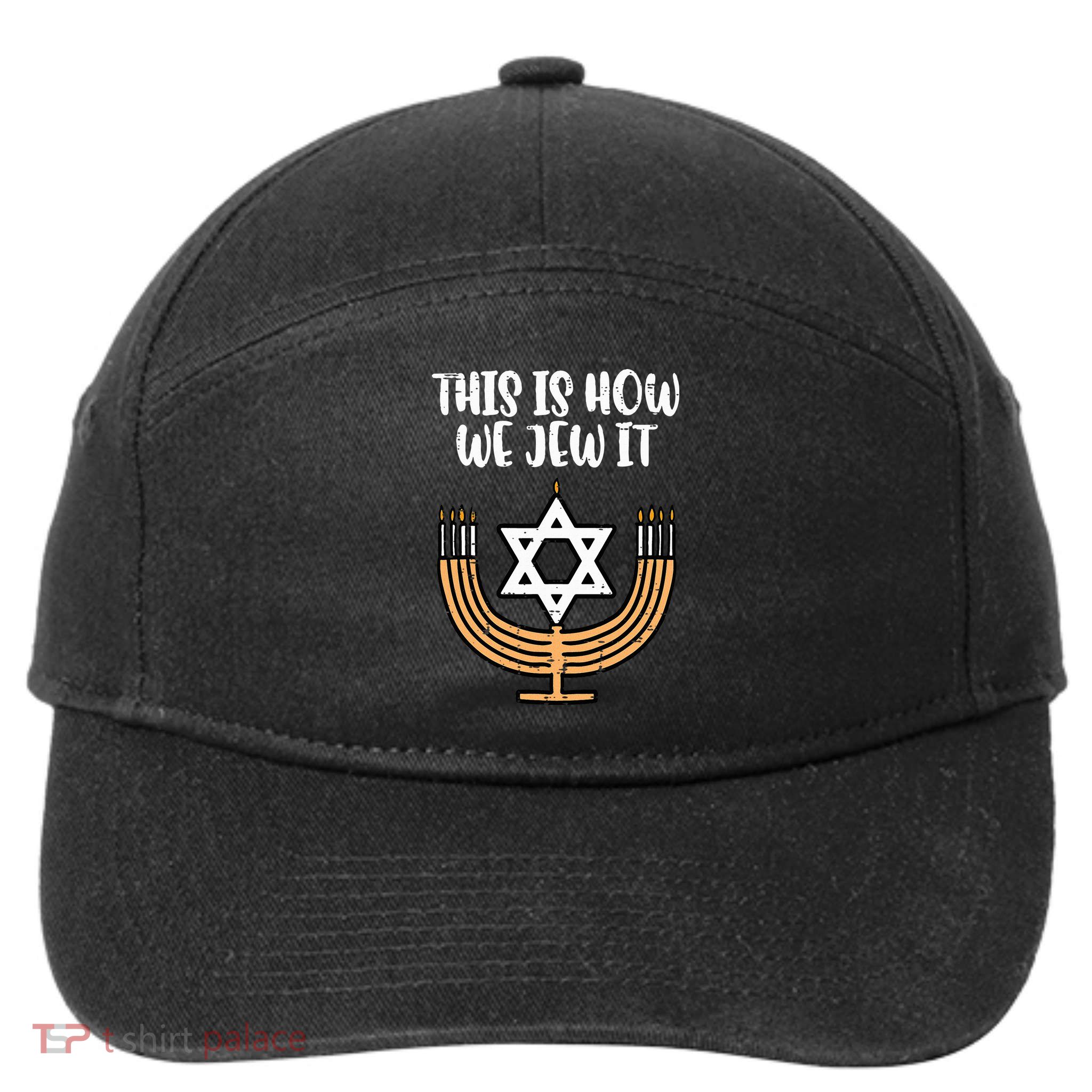 Hanukkah This How We Jew It Chanukah Menorah 7-Panel Snapback Hat