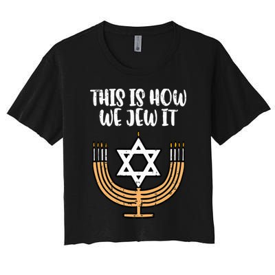 Hanukkah This How We Jew It Chanukah Menorah Crop Top