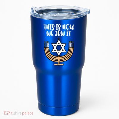 Hanukkah This How We Jew It Chanukah Menorah Tumbler