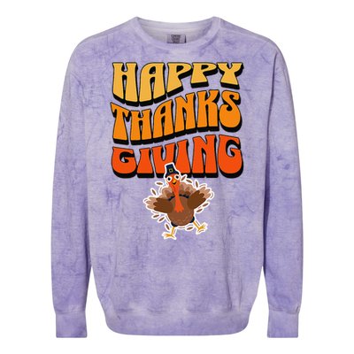 Happy Thanksgiving Holiday Colorblast Crewneck Sweatshirt