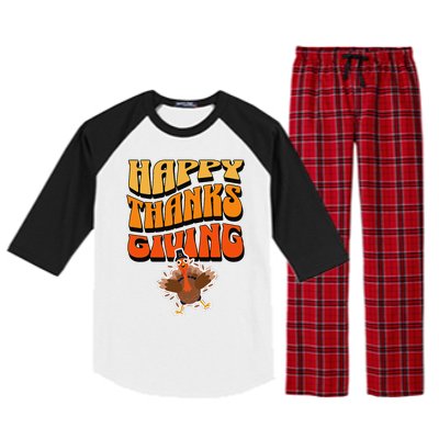 Happy Thanksgiving Holiday Raglan Sleeve Pajama Set