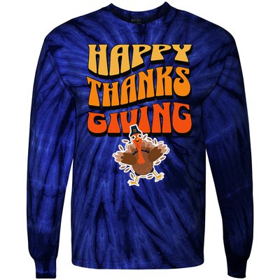 Happy Thanksgiving Holiday Tie-Dye Long Sleeve Shirt