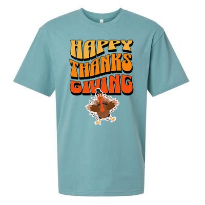 Happy Thanksgiving Holiday Sueded Cloud Jersey T-Shirt