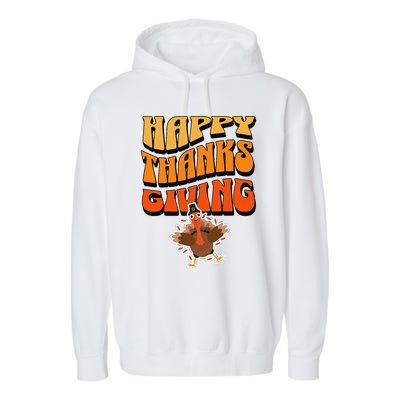 Happy Thanksgiving Holiday Garment-Dyed Fleece Hoodie