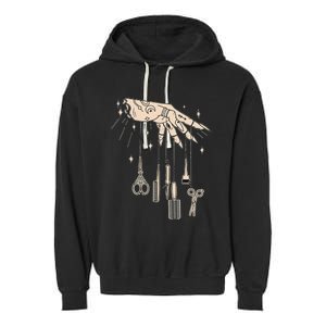 Hairstylist Tattooed Hairdresser Work Hair Salon Garment-Dyed Fleece Hoodie