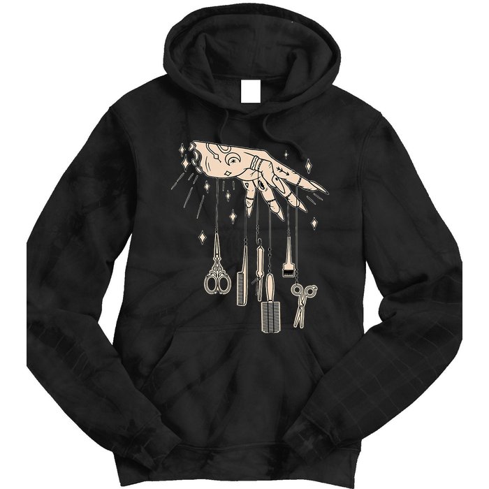 Hairstylist Tattooed Hairdresser Work Hair Salon Tie Dye Hoodie