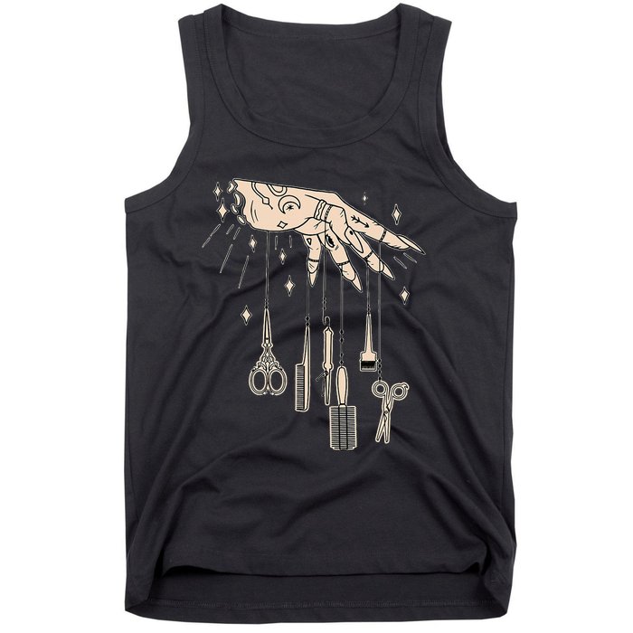 Hairstylist Tattooed Hairdresser Work Hair Salon Tank Top