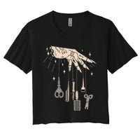 Hairstylist Tattooed Hairdresser Work Hair Salon Women's Crop Top Tee