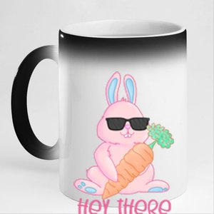 Hey There Hop Stuff Cute Bunny 11oz Black Color Changing Mug