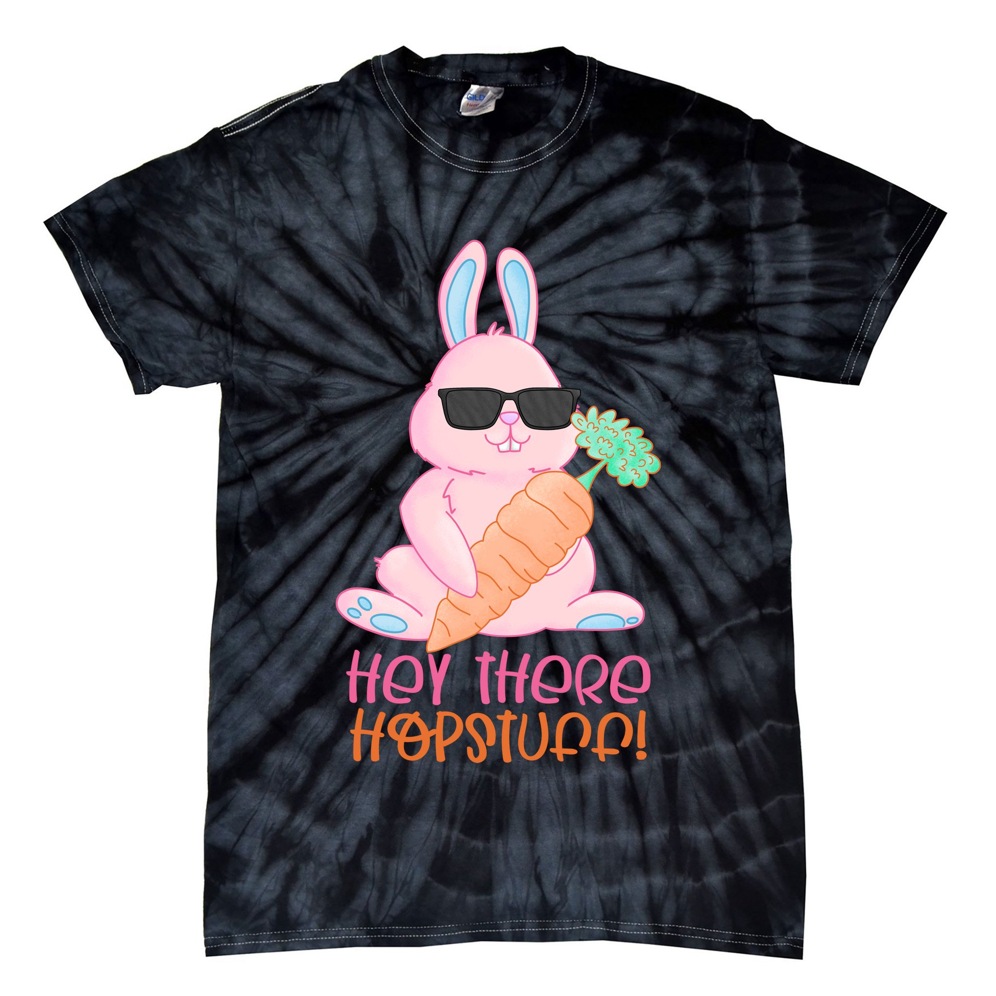 Hey There Hop Stuff Cute Bunny Tie-Dye T-Shirt