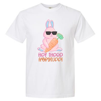 Hey There Hop Stuff Cute Bunny Garment-Dyed Heavyweight T-Shirt