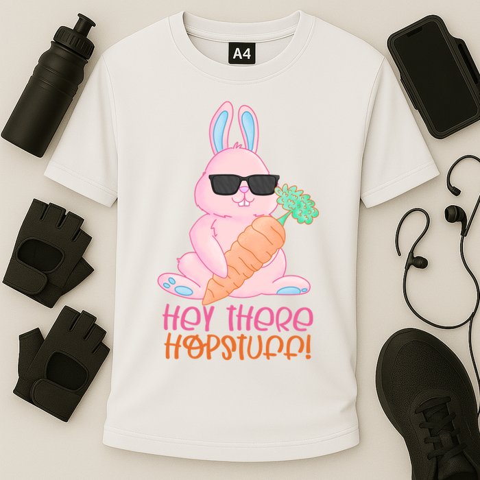 Hey There Hop Stuff Cute Bunny Performance Shirt