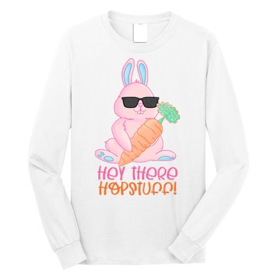 Hey There Hop Stuff Cute Bunny Long Sleeve Shirt