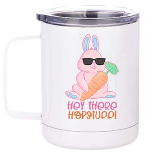 Hey There Hop Stuff Cute Bunny 12 oz Stainless Steel Tumbler Cup