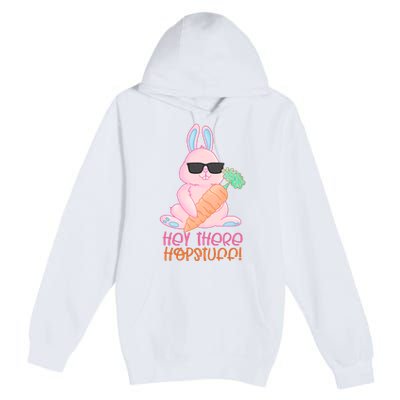 Hey There Hop Stuff Cute Bunny Premium Pullover Hoodie