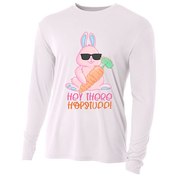 Hey There Hop Stuff Cute Bunny Cooling Performance Long Sleeve Crew