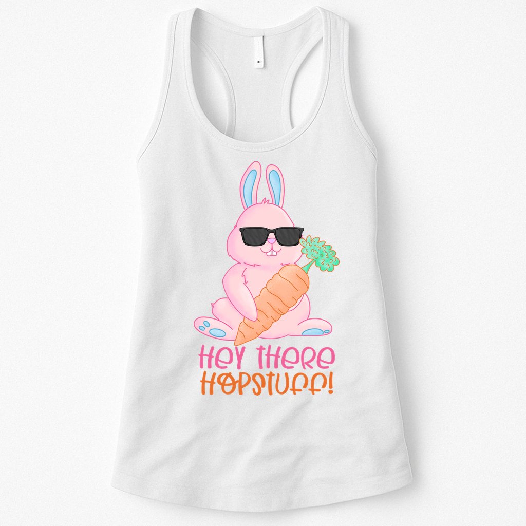 Hey There Hop Stuff Cute Bunny Womens Tank Top