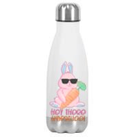 Hey There Hop Stuff Cute Bunny Stainless Steel Insulated Water Bottle