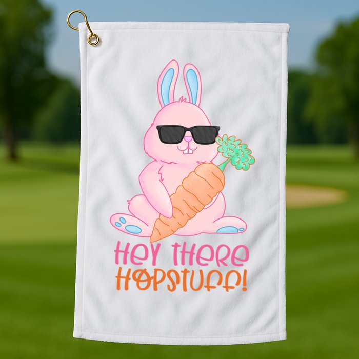 Hey There Hop Stuff Cute Bunny Golf Towel