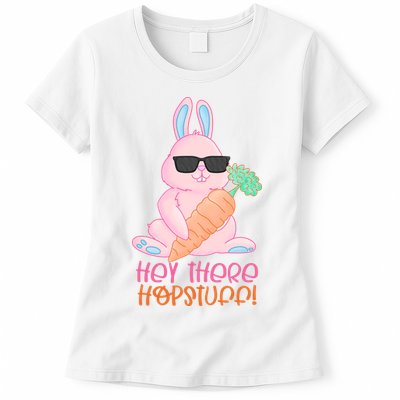 Hey There Hop Stuff Cute Bunny Womens T-Shirt