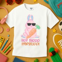 Hey There Hop Stuff Cute Bunny Kids T-Shirt