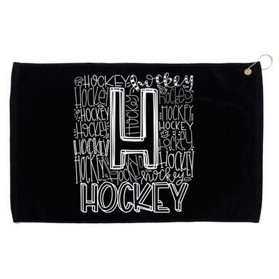 Hockey Typography Hockey Mom Ice Hockey Game Day Hockey Gift Grommeted Golf Towel