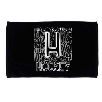 Hockey Typography Hockey Mom Ice Hockey Game Day Hockey Gift Microfiber Hand Towel