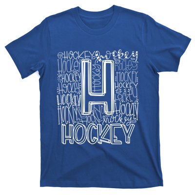 Hockey Typography Hockey Mom Ice Hockey Game Day Hockey Gift T-Shirt