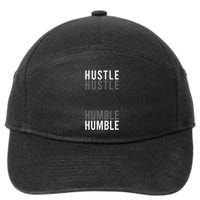Hustle To Humble. Funny Transition Motivational Typography 7-Panel Snapback Hat