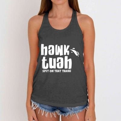 Hawk Tuah Hauk Tooh Funny Spit On That Thing Women's Knotted Racerback Tank