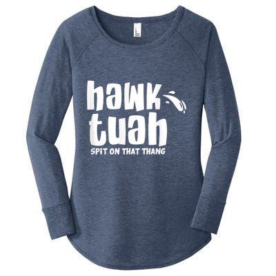 Hawk Tuah Hauk Tooh Funny Spit On That Thing Women's Perfect Tri Tunic Long Sleeve Shirt