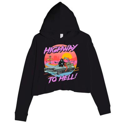 Highway to Hell Crop Fleece Hoodie