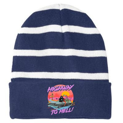 Highway to Hell Striped Beanie with Solid Band