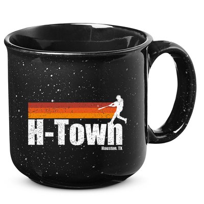 H Town Houston City Texas Baseball Vintage Stripes 15oz Campfire Ceramic Mug