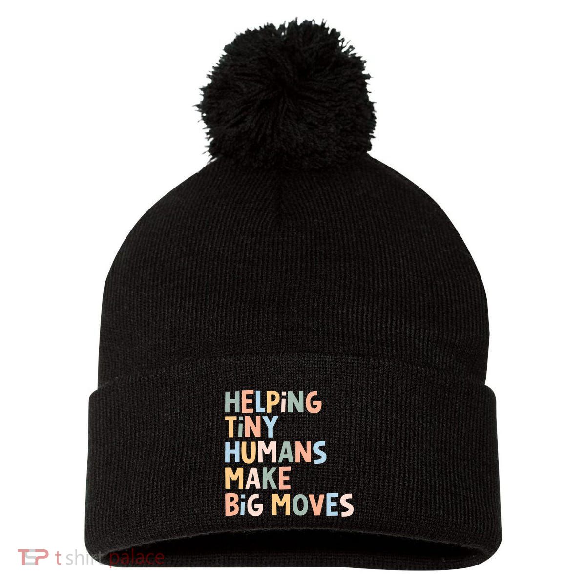 Helping Tiny Humans Make Big Moves Pom Pom 12in Knit Beanie