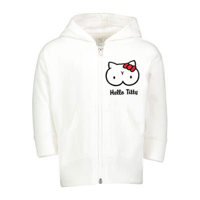 Hello Titty Toddler Zip Fleece Hoodie