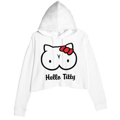 Hello Titty Crop Fleece Hoodie