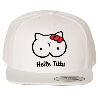 Hello Titty Wool Snapback Cap