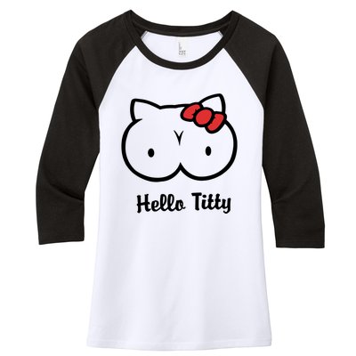 Hello Titty Women's Tri-Blend 3/4-Sleeve Raglan Shirt