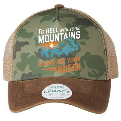 Hiking To Hell With Your Mountains Show Me Your Busch Legacy Tie Dye Trucker Hat